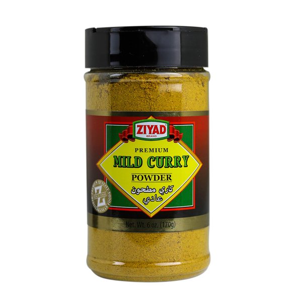 Ziyad Shaker Premium Mild Curry Powder, Flavorful Spices, No Additives, No Preservatives, No Salt, No MSG, 6 oz