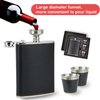 Hip Flask Gift Set, Hip Flasks for Liquor for Men with Black Leather Cover, 8 Oz Hip Flask Set, 18/8 Stainless Steel Hip Flasks for Liquor with 2 Cups & Funnel, Flasks for Liquor for Men Gift Box