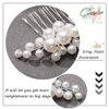 Casdre Pearl Bride Wedding Hair Comb Silver Bridal Side Comb Hair Piece Wedding Hair Accessories for Women and Girls