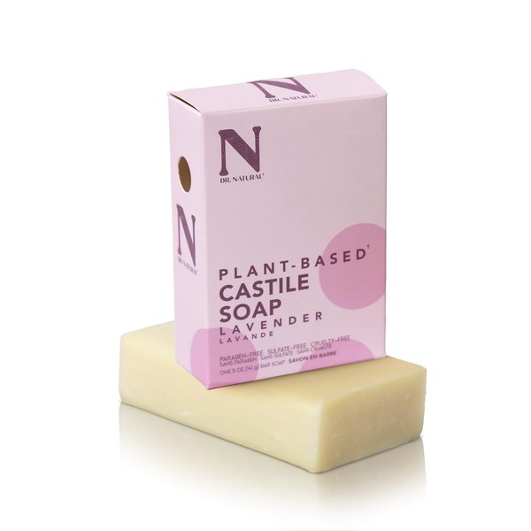 Dr. Natural Pure Castile Soap, Lavender, 5 oz - Plant-Based - Made with Shea Butter - Rich in Essential Oils - Paraben-Free, Sulfate-Free, Cruelty-Free - Moisturizing Soap