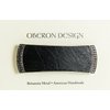 Celtic Leather Hair Clip, Hand Crafted Metal and Leather Barrette Made in the USA with a Medium 70mm Clip by Oberon Design, 3 Colors, Black