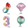 6PCS 3rd Mermaid Birthday Decorations Little Mermaid Foil Balloons for Kids 3rd Birthday Princess Mermaid Themed Party Decorations (Mermaid 3rd Birthday)