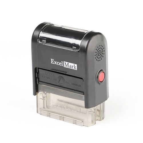 Paid with Check and Date - ExcelMark Self-Inking Rubber Stamp - A1539 Red Ink