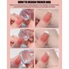 1.1 Inch Clear Silicone Nail Stamper for French Tip Manicure Silicon Jelly Stamp Nail Art Design Tools Soft Rubber Nail Stamping Sponge and Scraper Kit