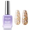 GELLEN Gold Glitter Gel Polish, 18ml Gold Gel Polish Soak off U V LED Reflective Glitter Gel Polish, Color No.872