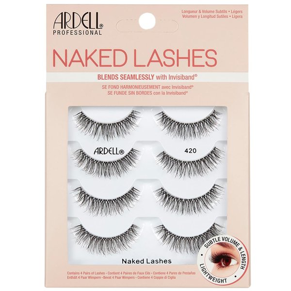 Ardell Strip Lashes Naked Lashes #420, 4 Pairs x 1-Pack