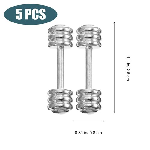 BESPORTBLE Mini Dumbbells Model: 5pcs 1: 12 Scale Miniature Dumbbells Dollhouse Work Out Gym Miniature Sports Equipment Dollhouse Miniature Ornament Miniature Dumbbells Mini Dum