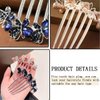 KuuGuu 3 PCS Butterfly Rhinestones Hair Combs 5 Teeth Hair Side Combs Crystal Vintage Headpieces Hair Tools Pins Hair Clips Accessories Bride Headdress for Women Girls Wedding Daily Party Gift