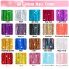 Ainani Hair Tinsel Kit (48 Inch, 20 Colors, 4600 Strands), Fairy Tinsel Hair Extensions with Tools, Heat Resistant Glitter Hair Tinsel Kit for Girls Women Kids Hair Accessories