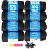 Brazilian Wool Hair Acrylic 100% 8PCS for African Crochet Braid/Box Braids/Jumbo Braiding/Senegalese Twist/Faux Locs/Twist Wraps Synthetic Fiber Hair Extensions Natural Black Color