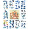 SIX VANKA (Pack of 10 Sheets) Shark Waterproof Temporary Tattoo Stickers for Kids Boys and Girls, Party Favors Decorations