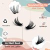 Fluffy 50D Cluster Eyelash Extensions Thick DIY Lash Clusters 320Pcs 9-15mm Individual Lashes D Curl False Mink Eyelashes for Beginners Self Application DIY at Home, by Anforlin