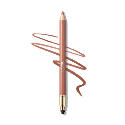 ICONIC LONDON Fuller Pout Sculpting Lip Liner - Material Girl | Blendable, Dual Ended Lip Liner with Creamy Colour and Lip Sponge for Buffing, Cruelty-Free, Vegan Makeup, 1.028 g / 0.036 Oz