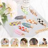 18PCS No Bend Hair Clips, Checkerboard No Crease Curl Pins, Acrylic Resin Flat Styling, Colorful Bang Seamless Duckbill Barrette for Makeup Hairstyle Accessories for Women Girls