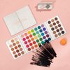 Eyeshadow Palette 65 Colors + 20pcs Makeup Brushes Set + Sponge Blender Sweatproof Pigmented Matte Shimmer Metallic Blendable Soft Pressed Powder Eye Shadow Makeup Palette