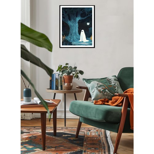 Halloween Paint by Number, Ghost Praying Paint by Numbers Kit for Adult Beginner, Ghosts Under The Tree DIY Oil Painting on Canvas for Gift Home Wall Decor - Moon Night(16x20inch, No Frame)