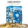 ATM Piggy Bank for Boys Girls, Vcertcpl Mini ATM Coin Bank Money Saving Box with Password, Kids Safe Money Jar for Adults with Auto Grab Bill Slot, Great Gift Toy Bank for Kids(Camouflage Blue)