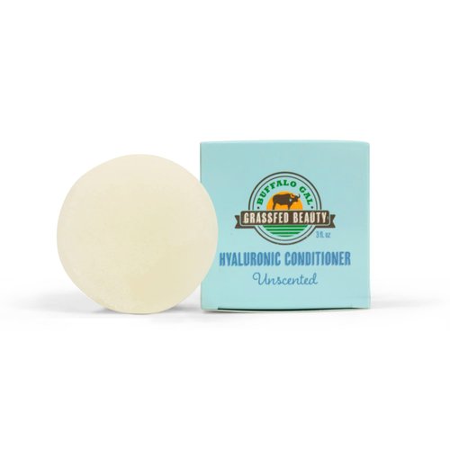 BUFFALO GAL Hyaluronic Conditioner Bar, Natural Hair Conditioner for Hair Growth, Hydrating Conditioner for Dry Hair, Detangling Conditioner for All Hair Types, 3 fl oz, Unscented