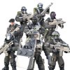 Uvini Special Forces Mini Military Action Figure with Weapons and Accessories Building Blocks Playset, 8 PCS 1:36 Scale SWAT Police Figure, Multiple Movable Joints, Best Gift for Kids 8 9 10