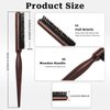 Boar Bristle Teasing Brush, Styling Hair Brush Teasing Comb with Rat Tail Boar Bristle Hair Brush for Women Curly Hair Brush for Hair Sectioning,Backcombing, Smoothing and Styling