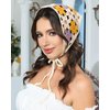 AWAYTR Crochet Head Scarf Hair Bandanas for Women Knit Bandana Headband Scarf Tie-Back Head Coverings Floral Headscarf for Girls (Yellow)