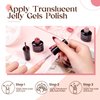 MIZHSE Jelly Gel Nail Polish Set 12 Color, Clear Translucent Spring Gel Polish 7ml, Sheer Manicure Kit UV LED Soak Off Varnish for Home Salon Gift
