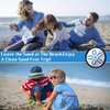 Chzisuyy Sand Remover for Beach, Sand Removal Bag, Must Haves Gift for Beach Vacation Camping Travel Trip Talc-Free, Reusable (Light Blue, Round)