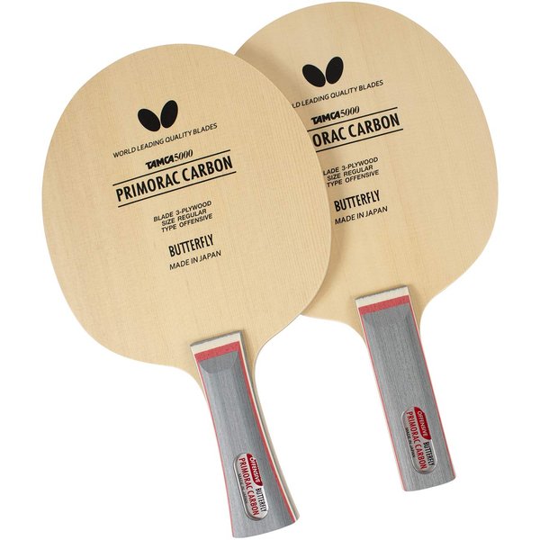 Butterfly Primorac Carbon Blade Table Tennis Blade - TAMCA 5000 Carbon Fiber Blade - Cypress Wood Fiber Blade - Professional Table Tennis Blade - FL and ST Handle Type - Made in Japan