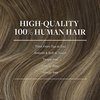 GOO GOO Clip in Hair Extensions Real Human Hair, Remy Human Hair Extensions Clip ins for Women, Natural Human Hair, 14inch 120g 7Pcs, 4/26/4 Balayage Chocolate Brown to Honey Blonde