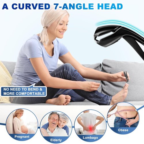 Angled Head Nail Clippers for Men Women - Toenail Clippers for Seniors Thick Nails with Catcher, Mess Free Wide Jaw Sharp Blade Nail Cutter Birthday Gifts for Men Women Friends
