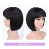 HSPJHTM Black Bob Wigs,10" Short Bob Wigs with Bangs, Straight Bob Wigs for Women, Synthetic Short Bob Wigs Heat Resistant Fiber Wigs for Daily Party Cosplay (Free Wig Cap)