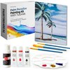 DIY Painting Class Kit for Adults: Learn to Paint This Palm Paradise with Video Tutorials – How to Paint with Acrylics – Painting & Art Supplies – 9 Piece Acrylic Paint Set