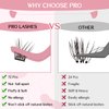 Cluster Lashes, 72 Pcs Individual Lashes, Lash Clusters DIY Eyelash Extension, Super Thin Band Reusable Soft & Comfortable (Pined-D-14mm)