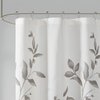 Madison Park Cecily Botanical Modern Shower Curtain, Contemporary Design Water Repellent Shower Curtains for Bathroom, 72 X 72, Grey