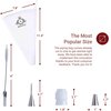KITCHTIC Piping Bag Set - Large Reusable Cotton, Round Shape, 6 Pieces, Includes Nozzles, Adapter, Cleaning Brush & E-Book with Cake Decoration Tips
