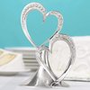 Hortense B. Hewitt Sparkling Love Double Hearts Anniversary, Engagement, Wedding Cake Topper, 5.5-Inches, Metal with Rhinestones, Silver