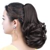 HSPCYGG Dark Brown Ponytail Extensions Fake Claw Clip Ponytails Synthetic Hair Extension 12" Wavy 3.8 OZ Curly Hairpieces Women Wig Yaki Fluffy¬ Tangled