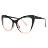 Zeelool Stylish TR90 Oversized Cat Eye Blue Light Blocking Glasses for Women Shelby OT414973-04 Black-Pink