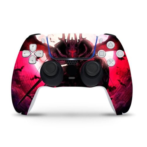 ZOOMHITSKINS Compatible with PS5 Controller Skin, Vinyl for Durable & Fit, Vampire Dark Pink Black Demon Knight, Easy to Use, Bubble-free, Precisely Cut
