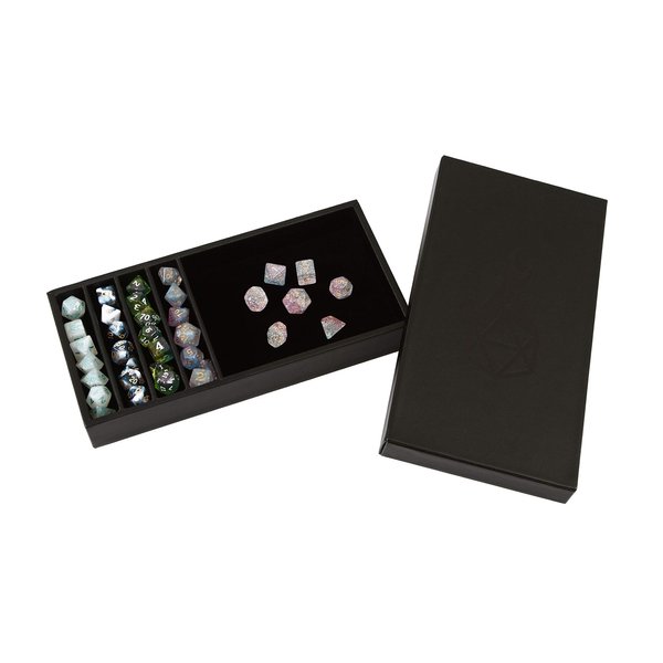 Forged Dice Co. Dice Battle Pit Dice Tray - 2 Dice Trays in 1 with Staging Area - Rolling Tray and Storage Compatible with Any Dice Game, D&D and RPG Gaming - Black