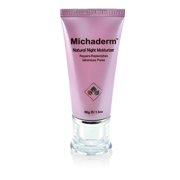 Michaderm Facial Natural Night Cream, Face Moisturize Smoothes Fine Lines, Evens Skin Tone and Hyperpigmentation, Night Time Deep Hydration, plant nutrient concentrate, Paraben Free, 50g 1.8oz