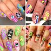 IDDFEVE 12 Sheets Abstract Smiling Face & Evil Eye Nail Art Stickers, 3D Funny Nail Decals Self-Adhesive Designs
