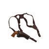 Barsony Brown Leather Cross Harness Vertical Shoulder Holster for 4" 38 357 44 Revolvers (Taurus Judge 4510 3in, Right)
