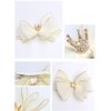 Crown Bow Princess Bow Hair Clips, Crown Shaped Hair Barrettes, Birthday Hair Hairpin Hair Accessories.(FJ114) (Beige)