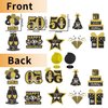 50th Glitter Black Gold Birthday Banner Party Decorations, Happy 50th Birthday Decorations Hanging Swirls Banner Honeycomb Centerpieces for Men Women Happy 50 Years Old Bday Party