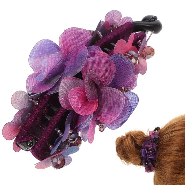 KALLORY Banana Hair Clips Ponytail Holder Clip Hair Puff Clip Women Hair Clip Lady Hair Clip Hair Accessories for Women Girls (Purple)