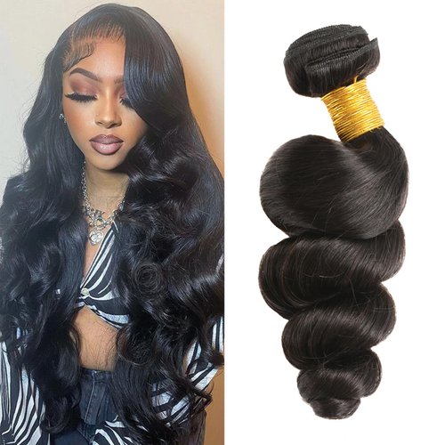 VIYAVIYA 10A Grade Brazilian Virgin Hair Loose Wave Human Hair Bundles 100% Human Hair Weave One Bundles Human Hair Extensions Unprocessed Virgin Brazilian Loose Wavy