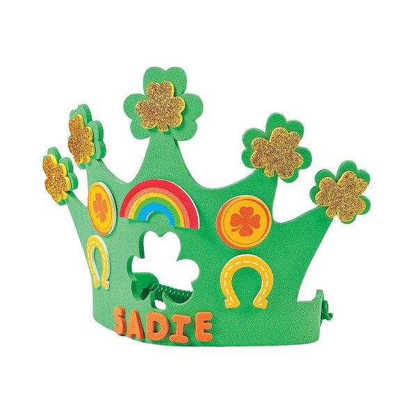 Do It Yourself Foam Shamrock Crown Kit - Makes 12 - Crafts for Kids and Fun Home Activities