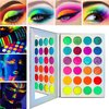 DE'LANCI Neon Eyeshadow Palette Glow in the Dark, Aurora Glow Eyeshadow Pallets Stage, Halloween Christmas Makeup Kit UV Glow Blacklight Matte and Glitter Fluorescent Eye Shadows Highly Pigment