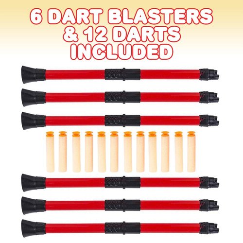 ArtCreativity Ninja Blow Darts, Set of 6 Blasters with 2 Darts Each, Ninja Toys for Kids, Fun Halloween Costume Accessories, Best Ninja Birthday Party Favors, Blowdart Goodie Bag Fillers